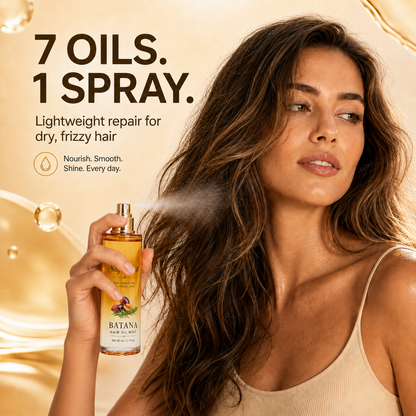 Silky & Smooth Nourishing Hair Oil Mist – Lightweight Detangling & Frizz Control for Dry, Curly Hair
