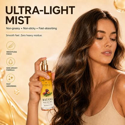 Silky & Smooth Nourishing Hair Oil Mist – Lightweight Detangling & Frizz Control for Dry, Curly Hair