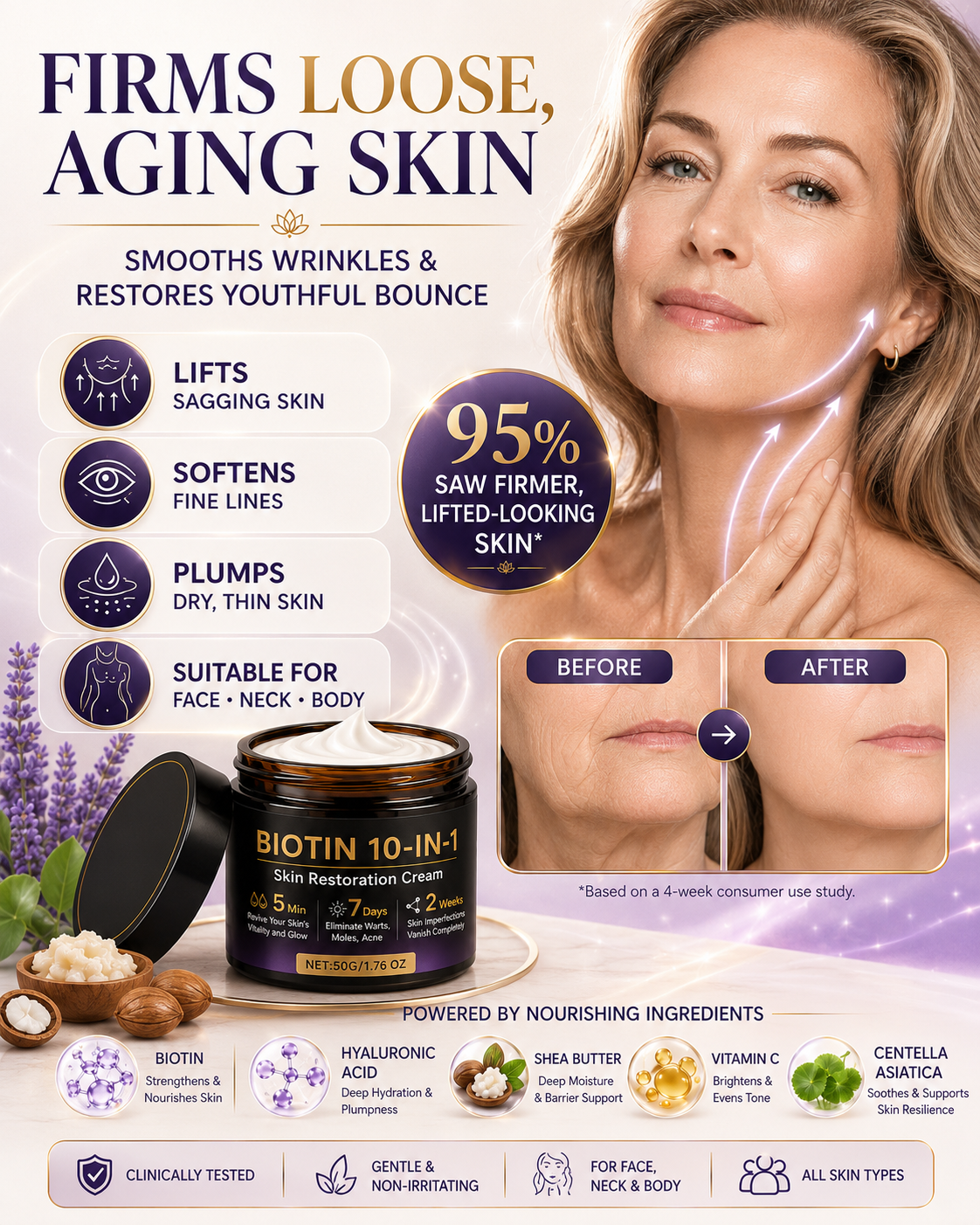 Firmer smoother younger looking skin